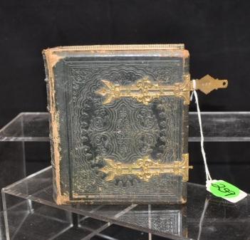 Beautiful & unusual photo auburn with brass details: Beautiful & unusual photo auburn with brass details by .S. Russell successor E. Advertising Card for Old French Opera House on the corner of Bourbon & Toulouse, 3 Wills's Cigarettes cards of Musical C