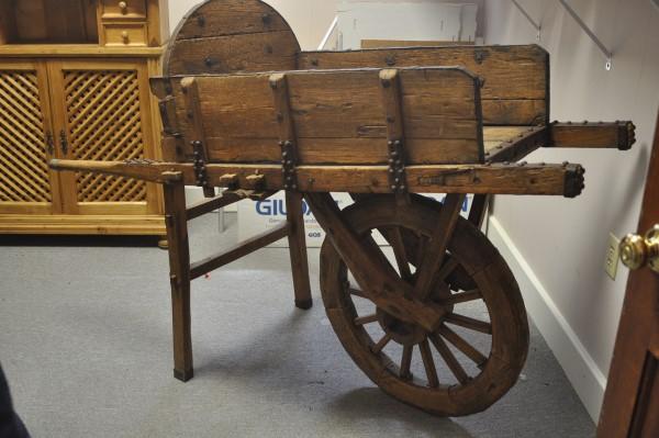 Very old Tibetian wood market cart: Very old Tibetian wood market cart 64" l x 26" d x 30" h, early 19th century
