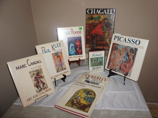 8 art books, Picasso, Chagall, Klee, & VHS "Brague" New: 8 art books, Picasso, Chagall, Klee, & VHS "Brague" New Ways of Seeing Picasso: Pablo Picasso Art for Children by Ernest Rabott, Paul Klee Art for Children, Mark Chagall by Ernest Rabott, The Jerusale