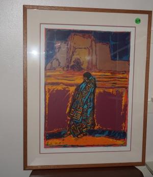 Framed monotype by Amado Pena, Jr (b.1943-) "Colores: Framed monotype by Amado Pena, Jr (b.1943-) "Colores de Ranchos*Mestizo.: Artist proof 2/3, print is 26" x 34". Amado Maurilio Pena, Jr. was born in Laredo, Texas in 1943. He studies art and education