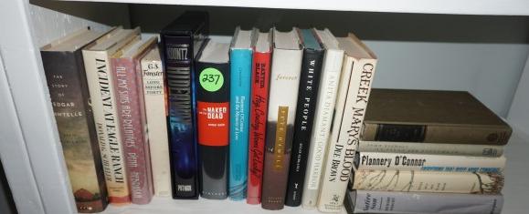 17 hard cover novels:: 17 hard cover novels: The Naked and the Dead, The Story of Edgar Sawtelle, Incident at Eagle Ranch, Creek Mary's Blood, Hideaway, White People, Petals on a Wet Black Bough, All My Sins are Relative, L