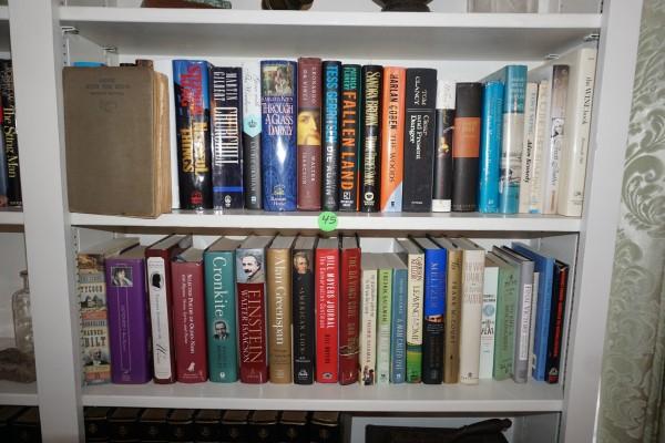 50+ novels: 50+ novels: Partial list of authors: Harland Corbin, Tom Chancy, Steven King, Bill Moyers, live Cussler, old copy of Gone With The Wind by Margaret Mitchell