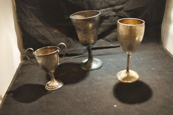 3 sterling awards, 11.03 troy ounces:: 3 sterling awards: sterling City Championship 1926, 3rd Flight Runner Up, won by Lester Gumbel, sterling Audubon Golf Glub, Best Eclectic Score won by Joe Gumbel, sterling engraved loving cup "Jackson