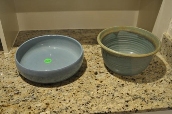 2 pieces of studio pottery: Shearwater pottery bowl: 2 pieces of studio pottery: Shearwater pottery bowl 11" round x 3" h, Midnite Webb bowl 10" round x 5" h, 20th century