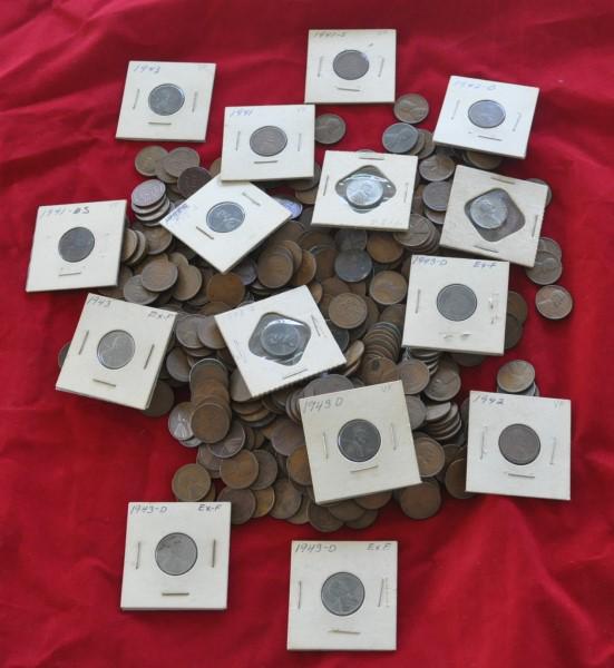 Lincoln Wheat Pennies: Approximately 300 Lincoln Wheat Pennies from 1909-1950 (includes zinc pennies)"This is a partial list: 1909, 1910, 1911, 1914, 1916, 1917, 1918, 1918 (D), 1919, 1919 (S), 1920, 1920 (D), 1921, 1924, 1