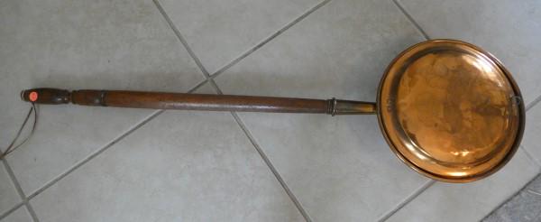 English copper & wood bed warmer (1 of 3)