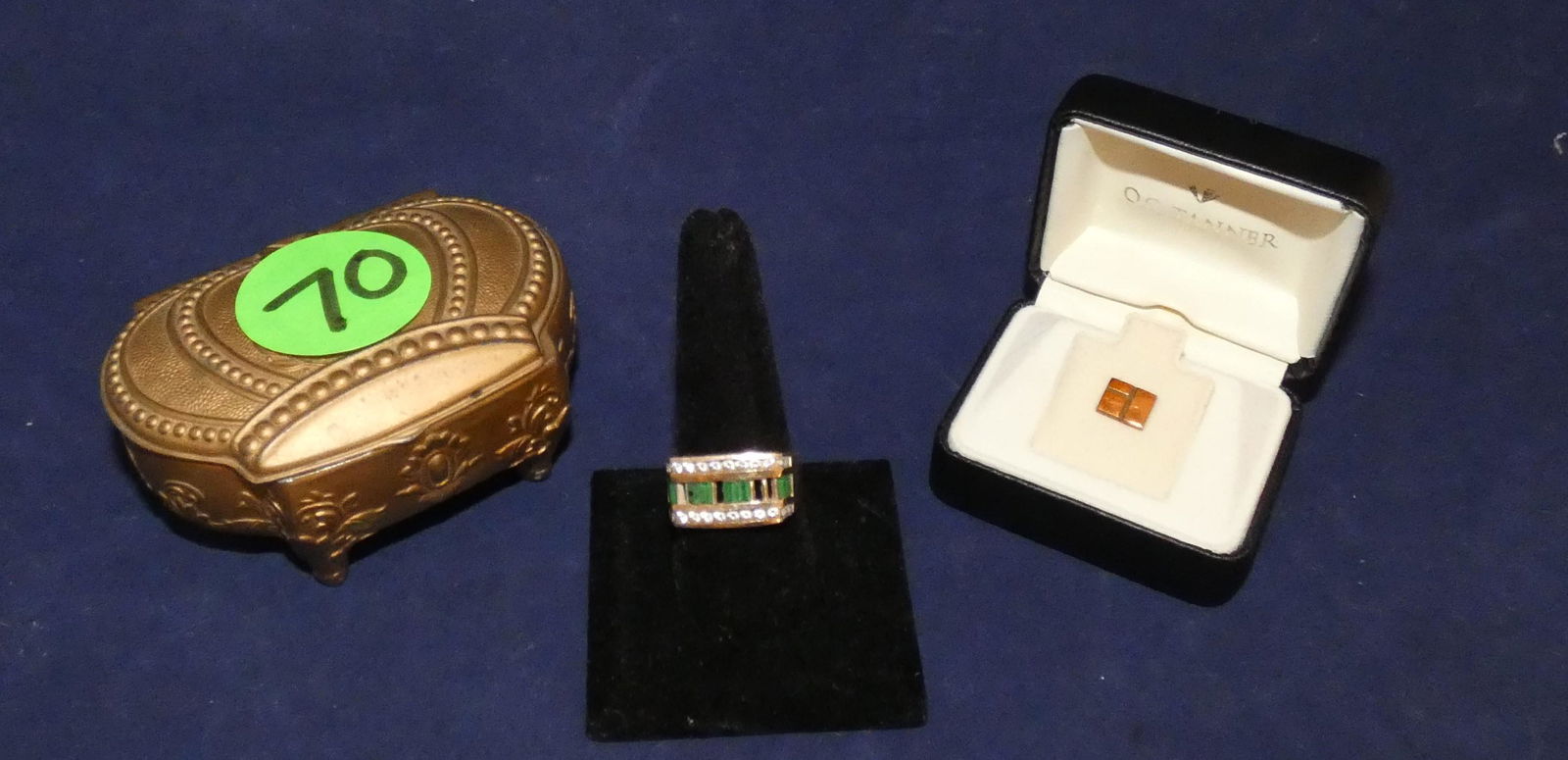 Man's 14K ring with stones & Tie Tac 10K (1 of 5)
