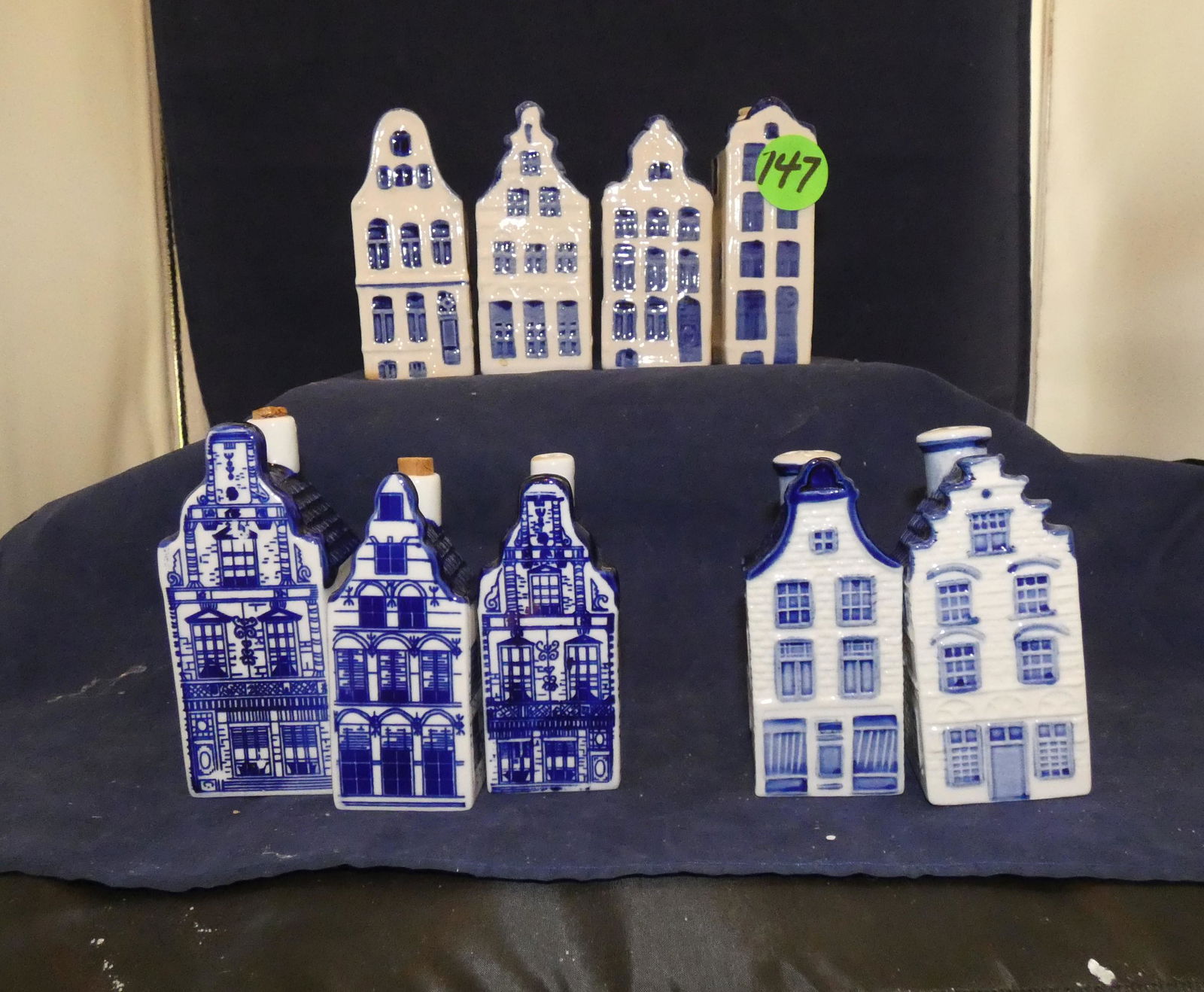 6 blue & white Delft house decanters (1 of 3)