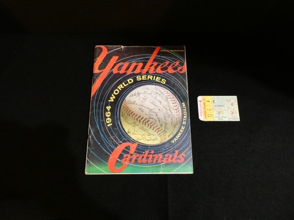 1964 World Series Official Program and ticket: 1964 World Series Official Program and ticket " Yankees and Cardinal Game at Yankee Stadium, with autographs