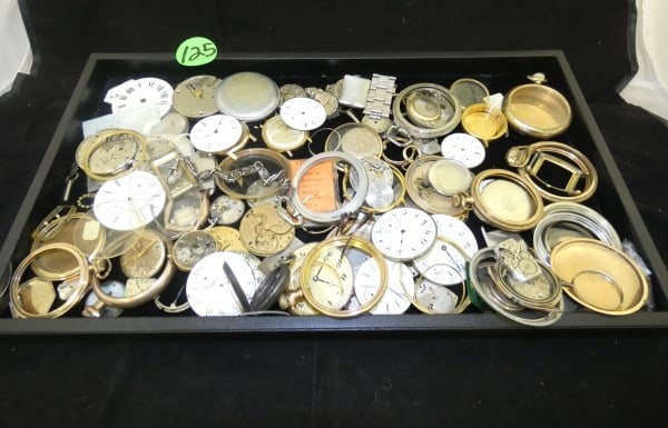 Large assortment of antique & vintage pocket watch cases & faces: Large assortment of antique & vintage pocket watch cases & faces, early to mid 20th century