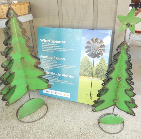 Wind Spinner, MIB, 2 metal Christmas Trees: Wind Spinner, MIB, 2 metal Christmas Trees, 21st century