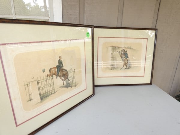 Pair of early 20th century color framed prints: Pair of early 20th century color framed prints: Druck V. Reiffenstein & Rosch prints, #13 &l #14 Paris' chez Goupil & Co.