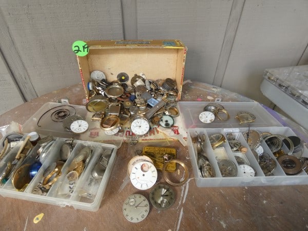 Large assortment of Pocket Watch faces, cases & misc.: Large assortment of Pocket Watch faces, cases & misc. pieces, early to mid 20th century