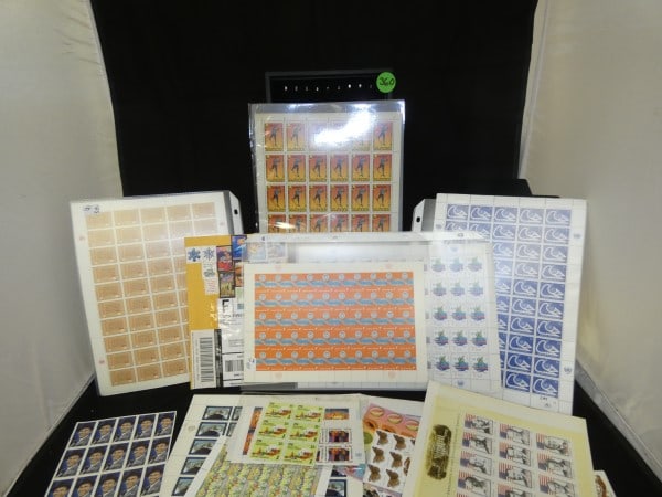 Many sheets of contemporary stamps: Many sheets of contemporary stamps: Louisiana Purchase, Hanukkah, Kwanzaa, Korean War Vietnam Memorial, John Wayne, Moss Hart, Christmas, Frank Sinatra, Chippendale Chair, Birds, The Presidents of the