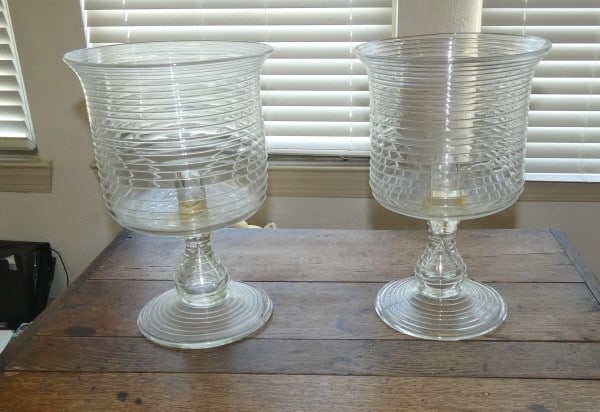 Pair of large hand blown candle holders (1 of 3)