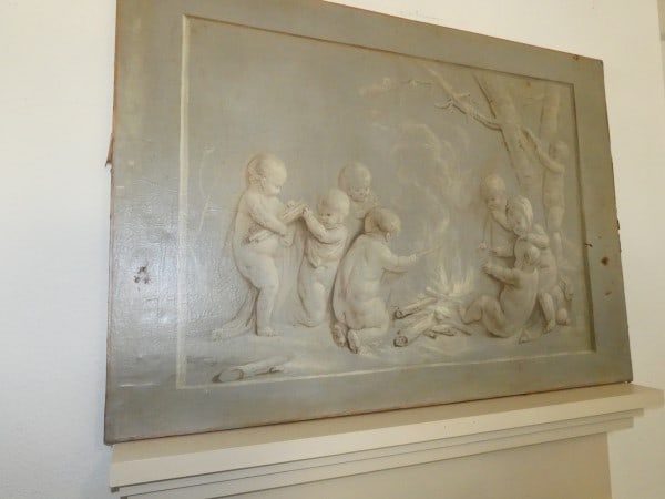 French 19th century Grisaille "Bacchanal, oil on canvas: French 19th century Grisaille "Bacchanal, oil on canvas, in the of Joseph Sauvage (Dutch, 1744-1818}, unframed 40" x 50 1/2" , restoration is needed. Provenance: Reuben "Buzz" Harper, Natchez, Mississ