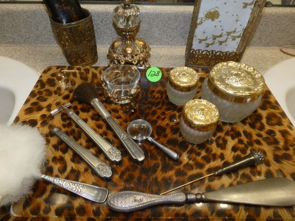 Leopard tray with dresser items (1 of 7)