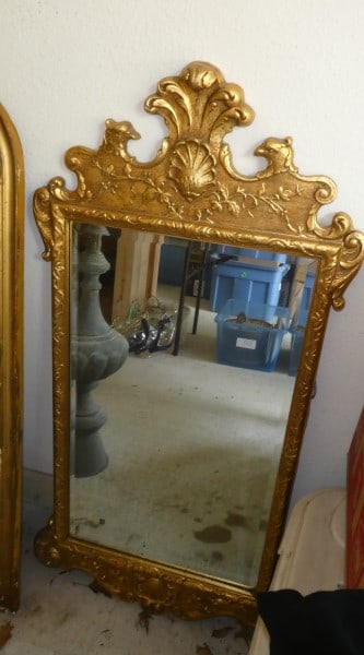 Gold gilt wood framed beveled mirror (1 of 3)