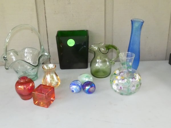 8 pieces of hand blown colorful glass (1 of 6)