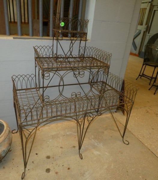 Antique wrought iron garden stand (1 of 2)