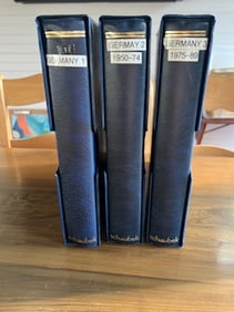 3 Schaubek stamp albums & approximately 20 blank pages:
