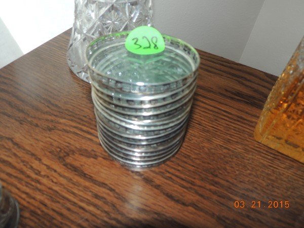 12 sterling silver coasters: 12 sterling silver coasters