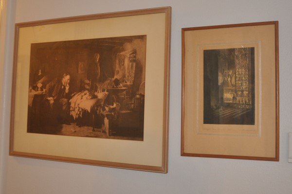 2 vintage framed prints, "Midnight Mass Christmas 1600" (1 of 1)