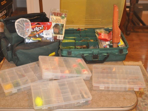 Large supply of fishing tackle, filet knife, sinkers, (1 of 4)