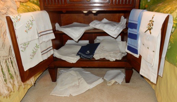 Linen, Irish linen & cotton napkins & guess towels,: Linen, Irish linen & cotton napkins & guess towels, some are vintage 75 + pieces