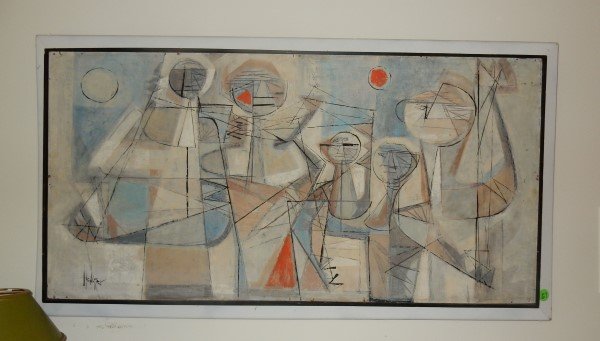 Mid century contemporary painting 48" L x 24" H (1 of 2)