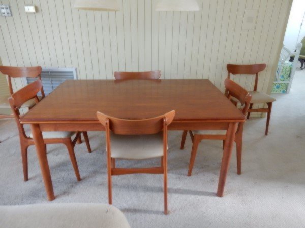 Mid century Danish Modern refractory table, open 8'9" L (1 of 5)