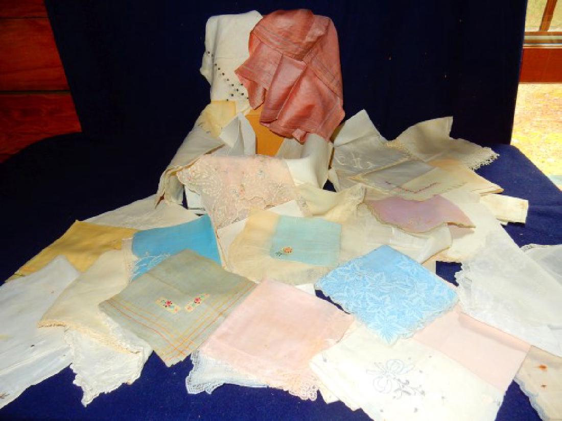 Handkerchiefs: 30+ assorted antique & vintage handkerchiefs