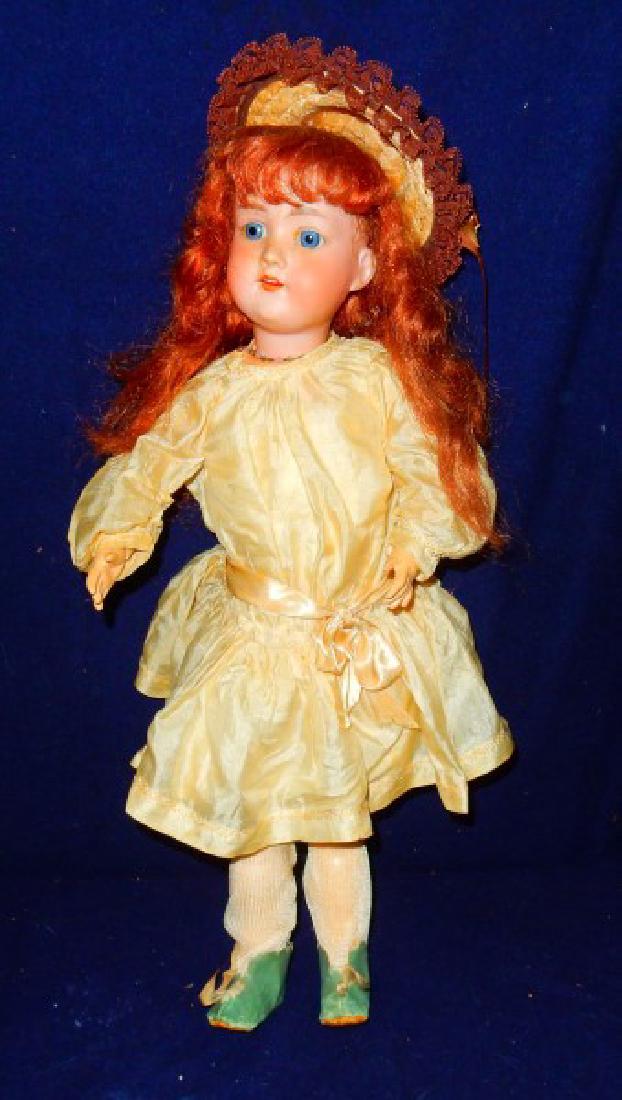 Dolls: German bisque head on composition ball joint body, head is marked "Armand Marseillles" 390m, DRGM246, A 3 M on back of neck, head is not cracked or damaged, blue glass stationary eyes, open mouth with