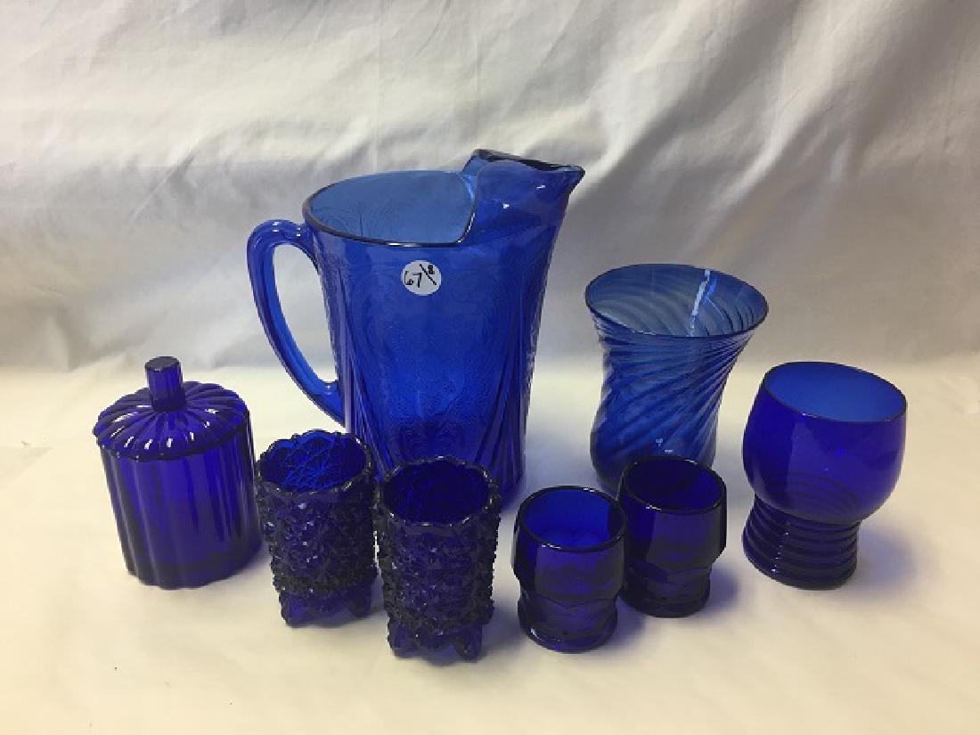 Cobalt Glass Lot (8) (1 of 3)