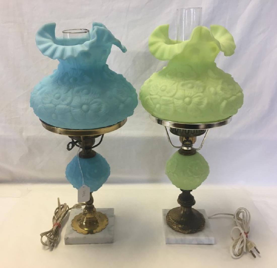 Pastel Colored Frosted Glass Boudoir Lamps (2) (1 of 5)