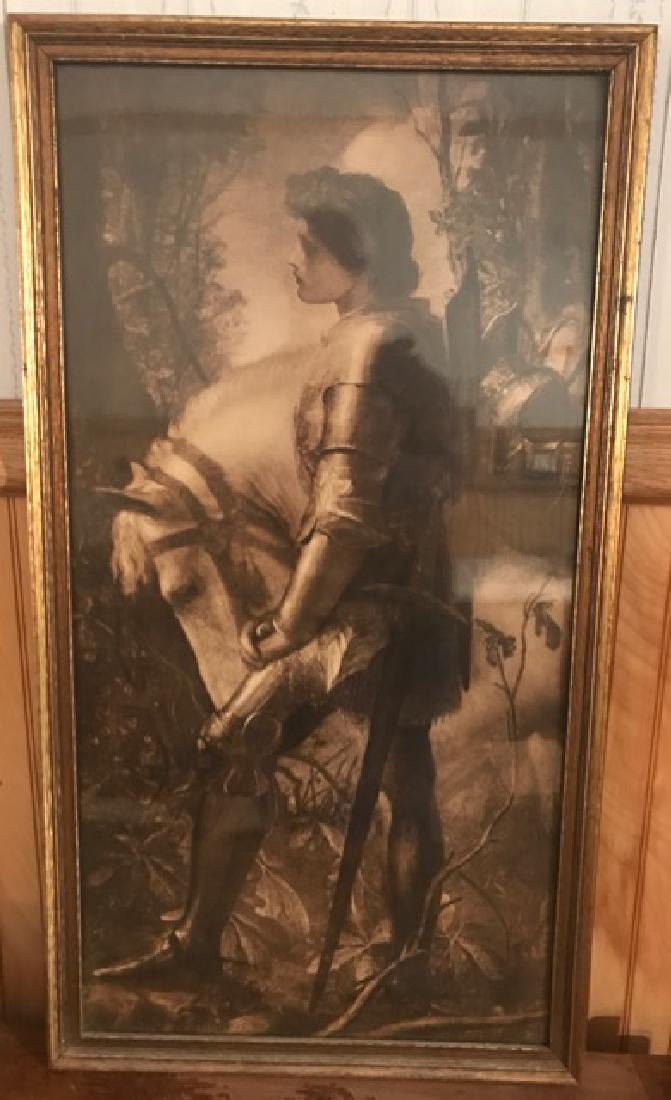 Sepia Tone Print of a Knight with Horse (1 of 2)