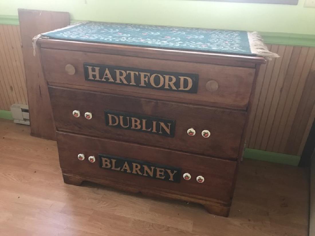 Maple 3-Drawer Chest with City Names (1 of 2)