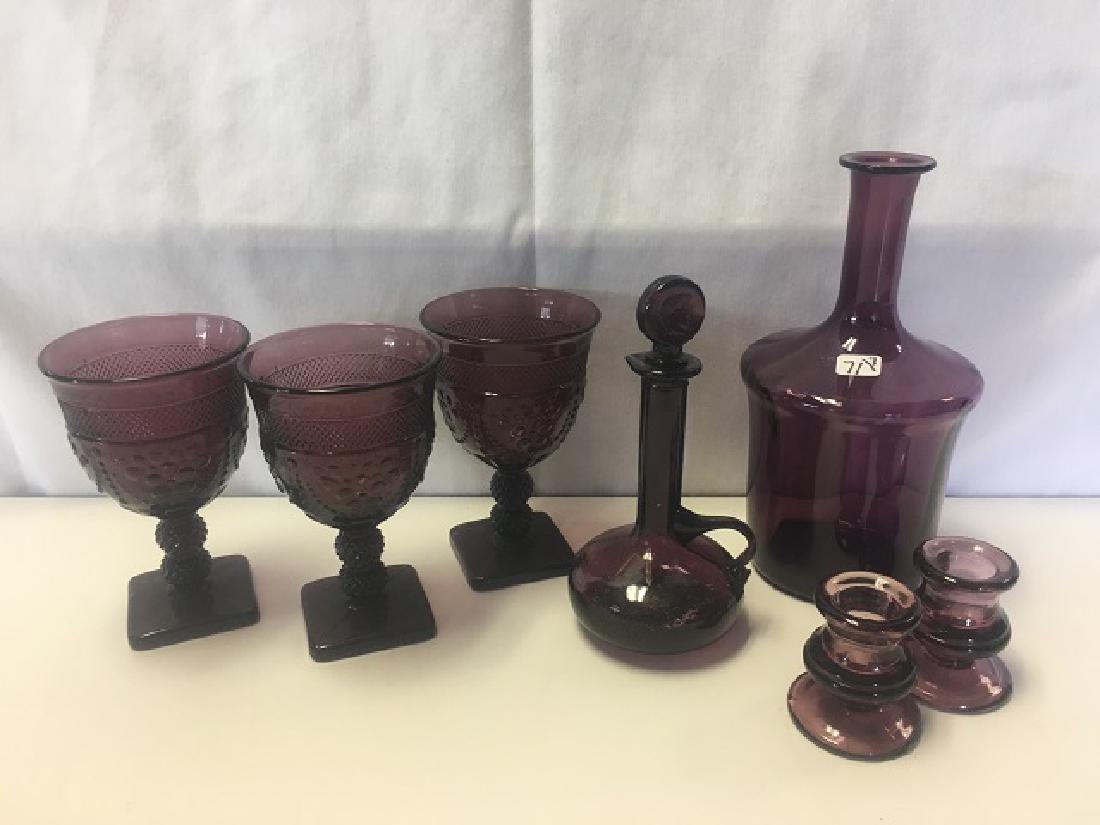 7 Pieces of Amethyst Colored Glass (1 of 6)