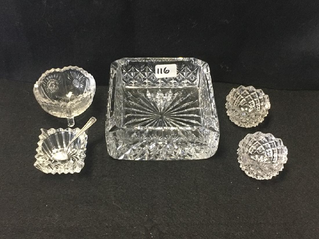 Webb Cut Crystal Ashtray and Salts (1 of 4)