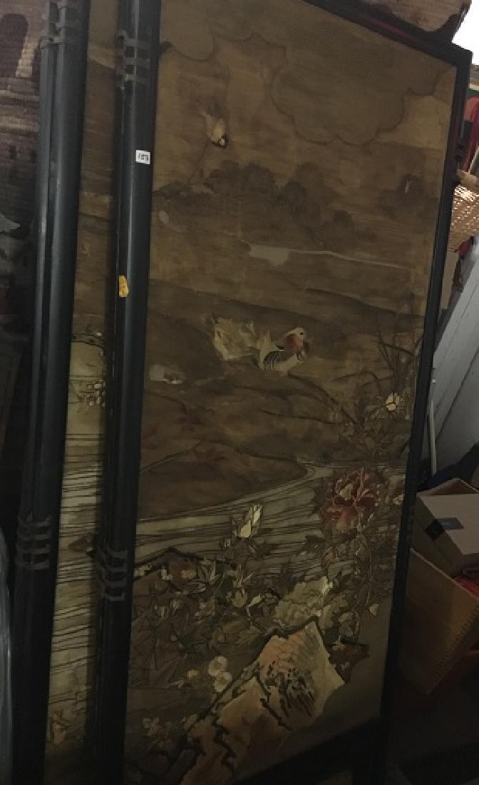 Antique Silk Paneled Japanese Screen (1 of 14)