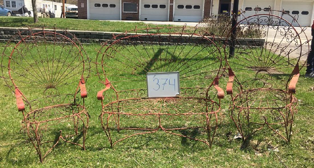 Victorian Twisted Wire Peacock Garden Settee & Chairs (1 of 4)