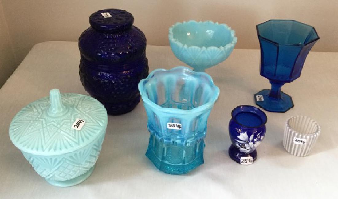 Vintage Blue Glass Lot (1 of 3)