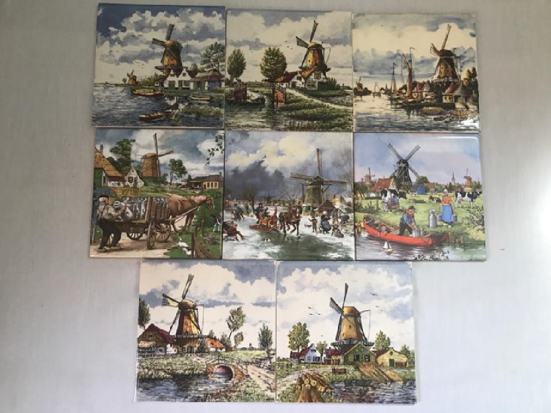 Dutch Delft Polychroom Handpainted Tiles (8) (1 of 2)
