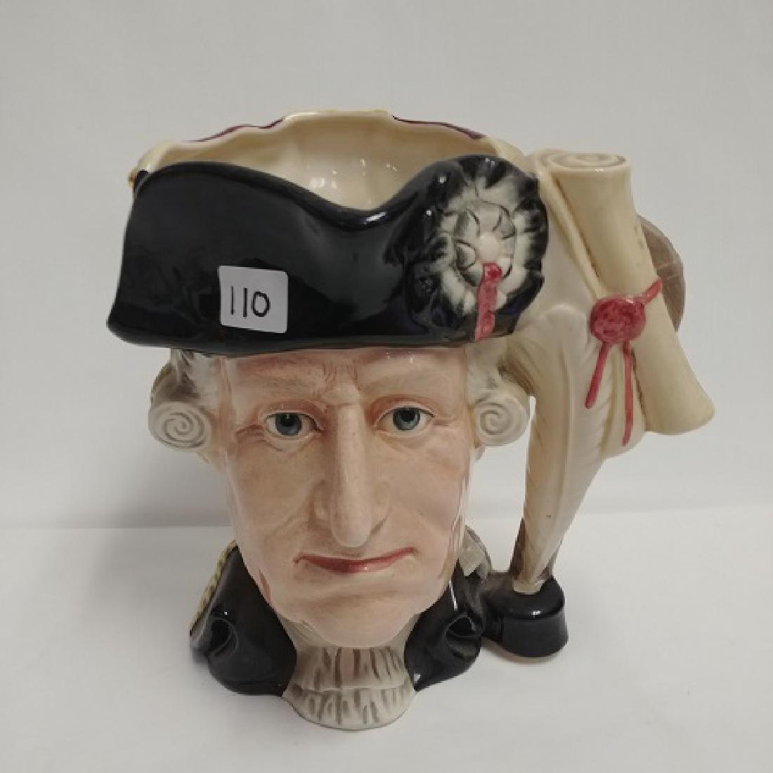 Royal Doulton Toby Mug - The Siege of Yorktown 1781: The Antogonists Collection. D6749. George III/George Washington. Hand made and hand decorated by Michael Abberley. Worldwide Limited Edition of 9,500. This is number 4556. 7" high