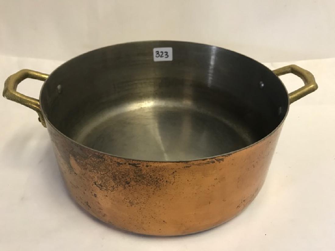 Two Handled Copper Pot No Lid: Size to follow.
