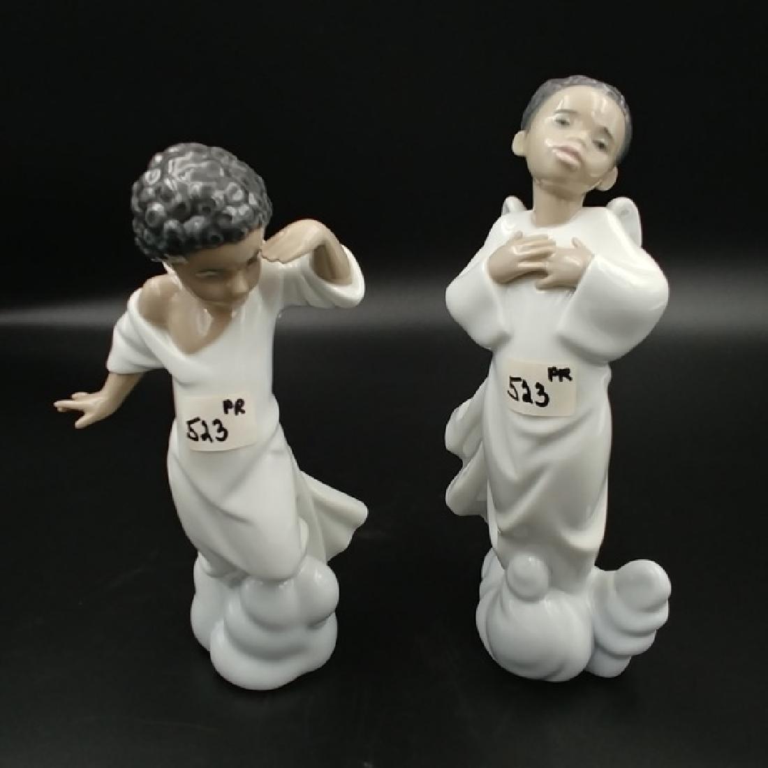 Lladro Black Legacy Collection Angel Figures (2): Marked Lladro 205 and 275. 7-1/2" high; 7" high