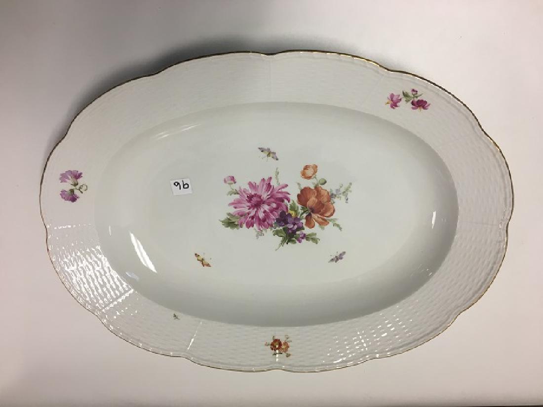 KPM Old Berlin Sceptre Porcelain Serving Platter: LARGE OVAL SERVING PLATTER - KPM Old Berlin Sceptre Porcelain. Hand painted. The porcelain painters were free to interpret the motifs within the design specifications. Excellent Condition. 19-1/2" x 1