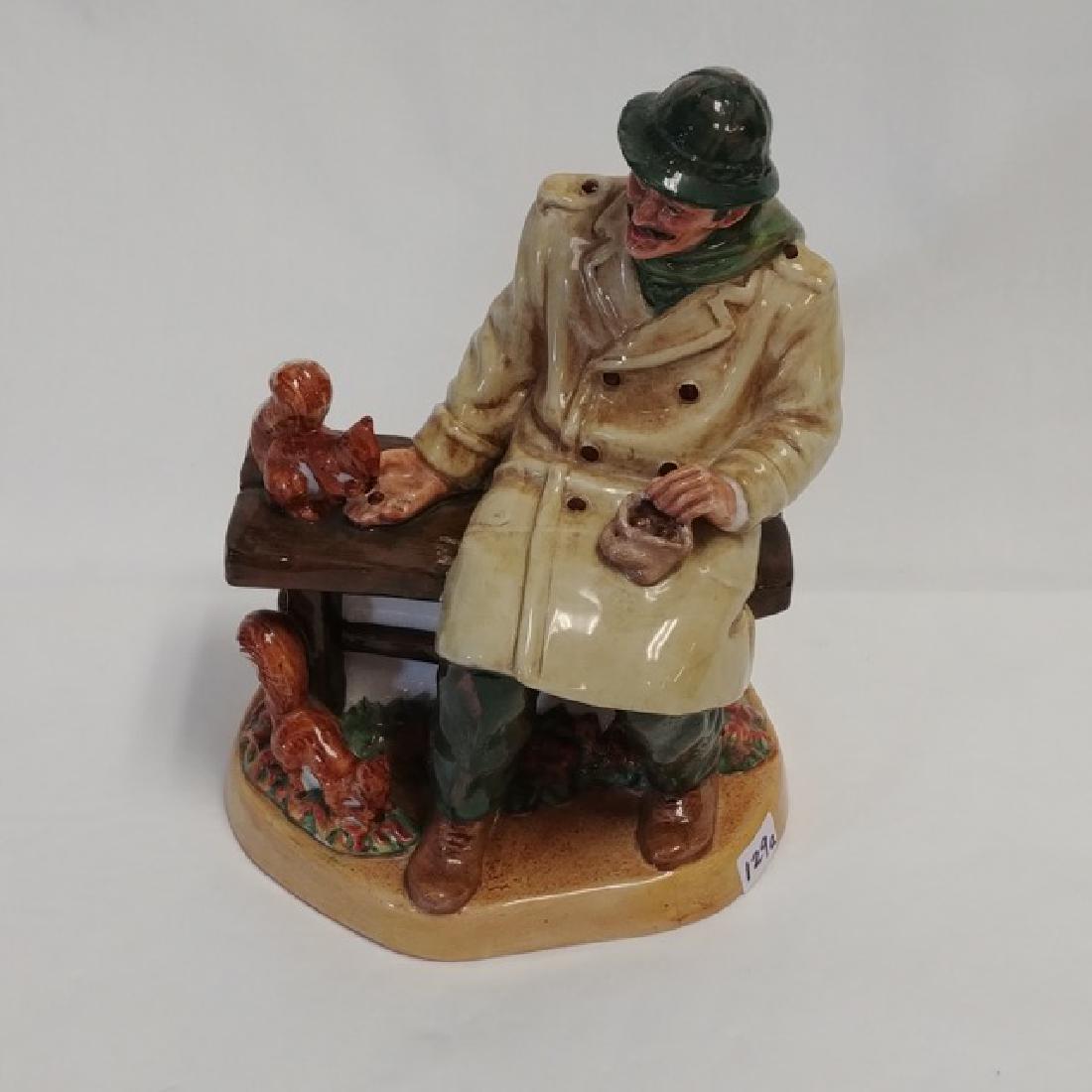 Royal Doulton Figure - Lunchtime: Gentleman feeds the squirrels. 8" high