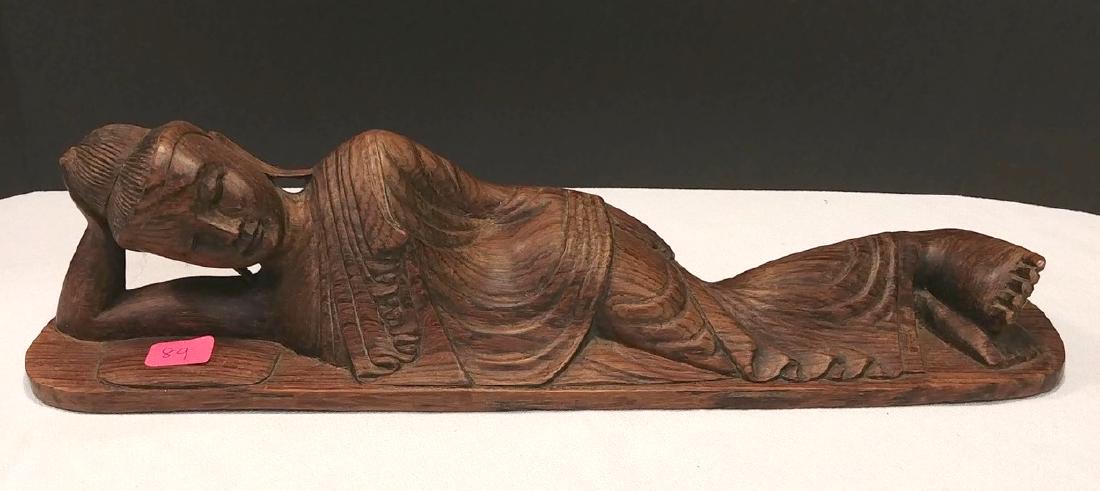 Indonesian Reclining Figure of Woman: Carved. 12-1/2" L
