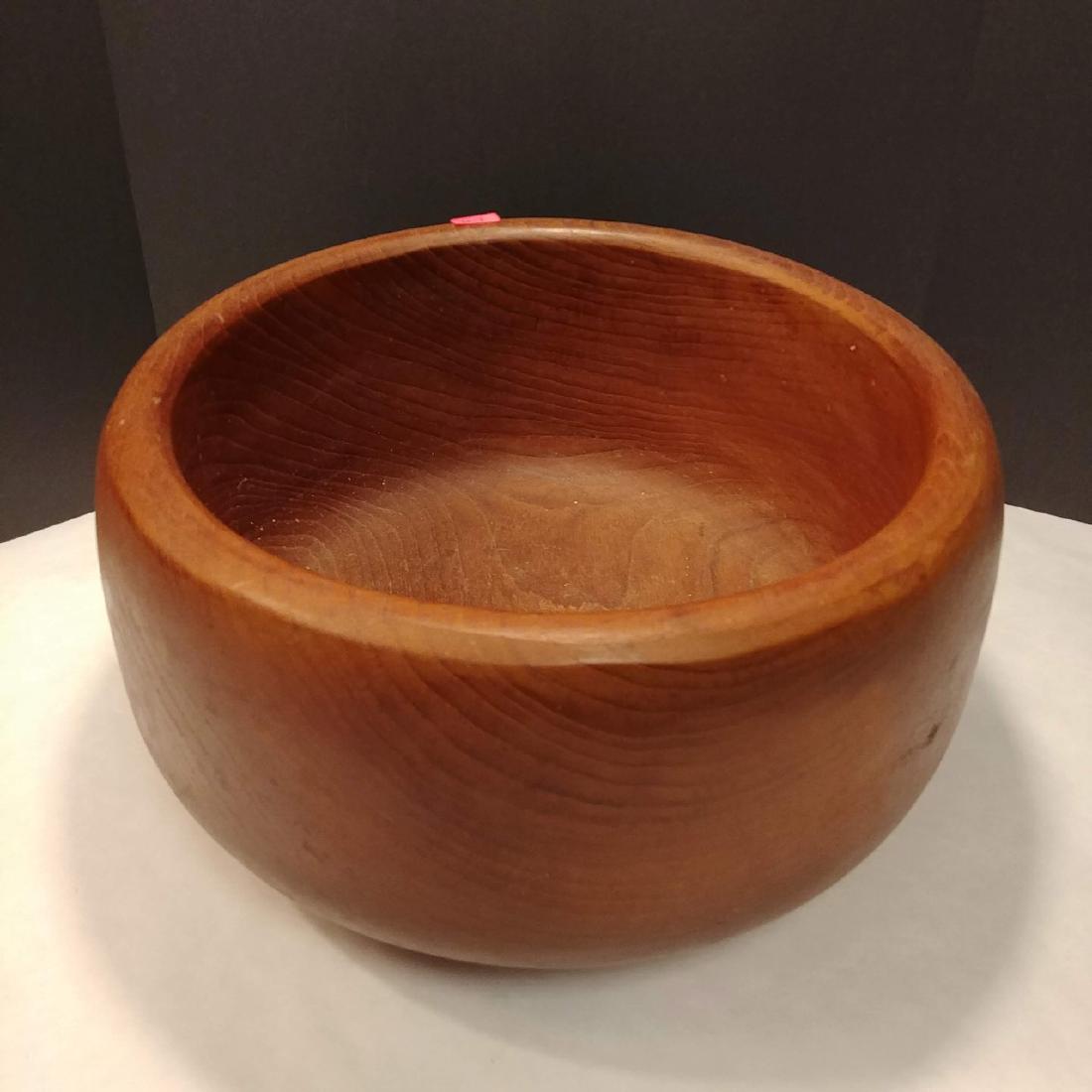 Teakwood Salad Bowl: Made in Taiwan. 6-1/4" H x 11" D
